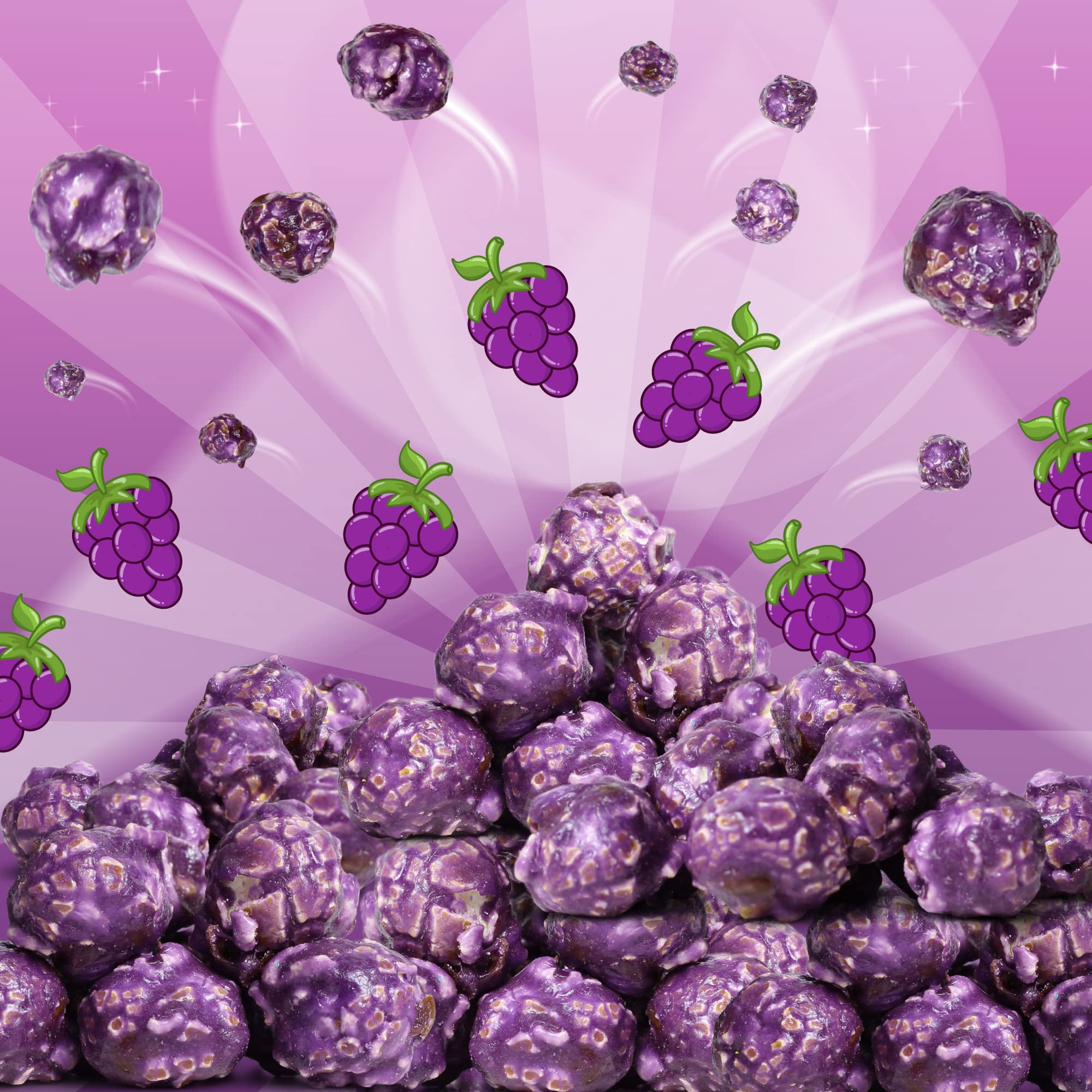 Gourmet Purple Grape Flavored Popcorn - 5 lbs Bulk Bag | Air Popped, Gluten Free, Vegan & Kosher Snack | Perfect for Birthday Parties, Movie Nights & Special Events | It's Delish Brand