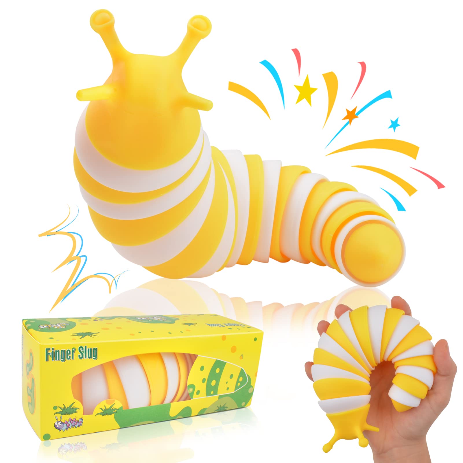Cevioce Fidget Slug Toy for Kids & Adults - Autism Sensory Toys for Stress Relief & Focus