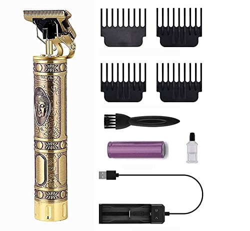 DERIKE Professional Men's Hair Trimmer - Adjustable Blade Clipper & Shaver for Buddha/Dragon Style Cuts | Retro Oil Head Design for Precise Close Cutting | Perfect for Home Barbering, Beard Trimming & Styling
