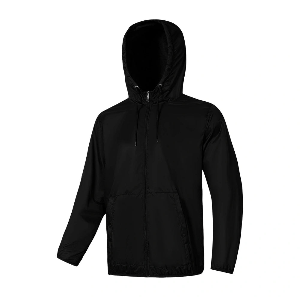 Lightweight Men's Packable Full Zip Windbreaker Jacket - Water-Resistant & Breathable for Outdoor Hiking, Running, and Travel