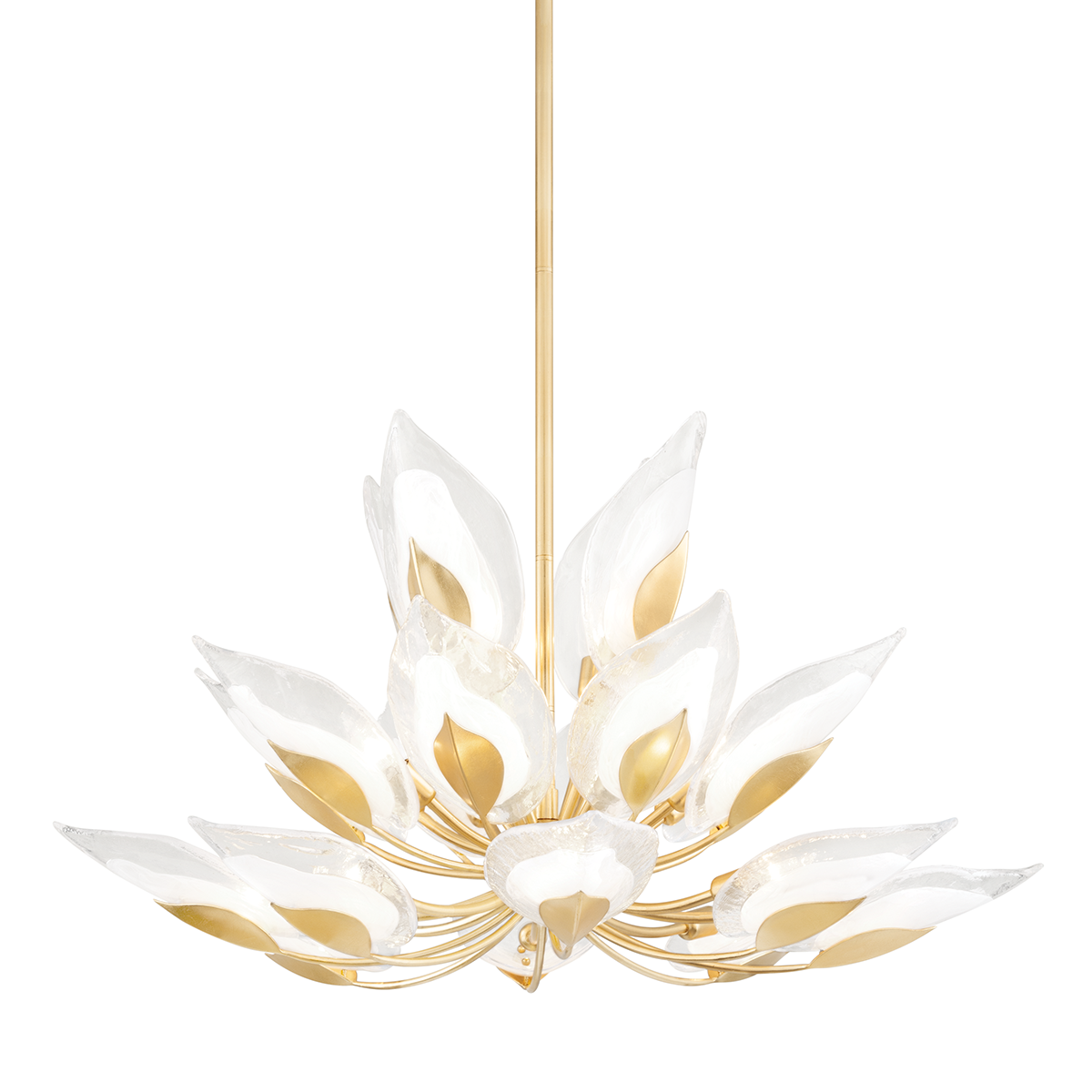 Blossom 10/20Lt Gold Leaf Chandelier - Elegant Crystal Ceiling Light Fixture for Dining Room, Living Room & Bedroom Decor