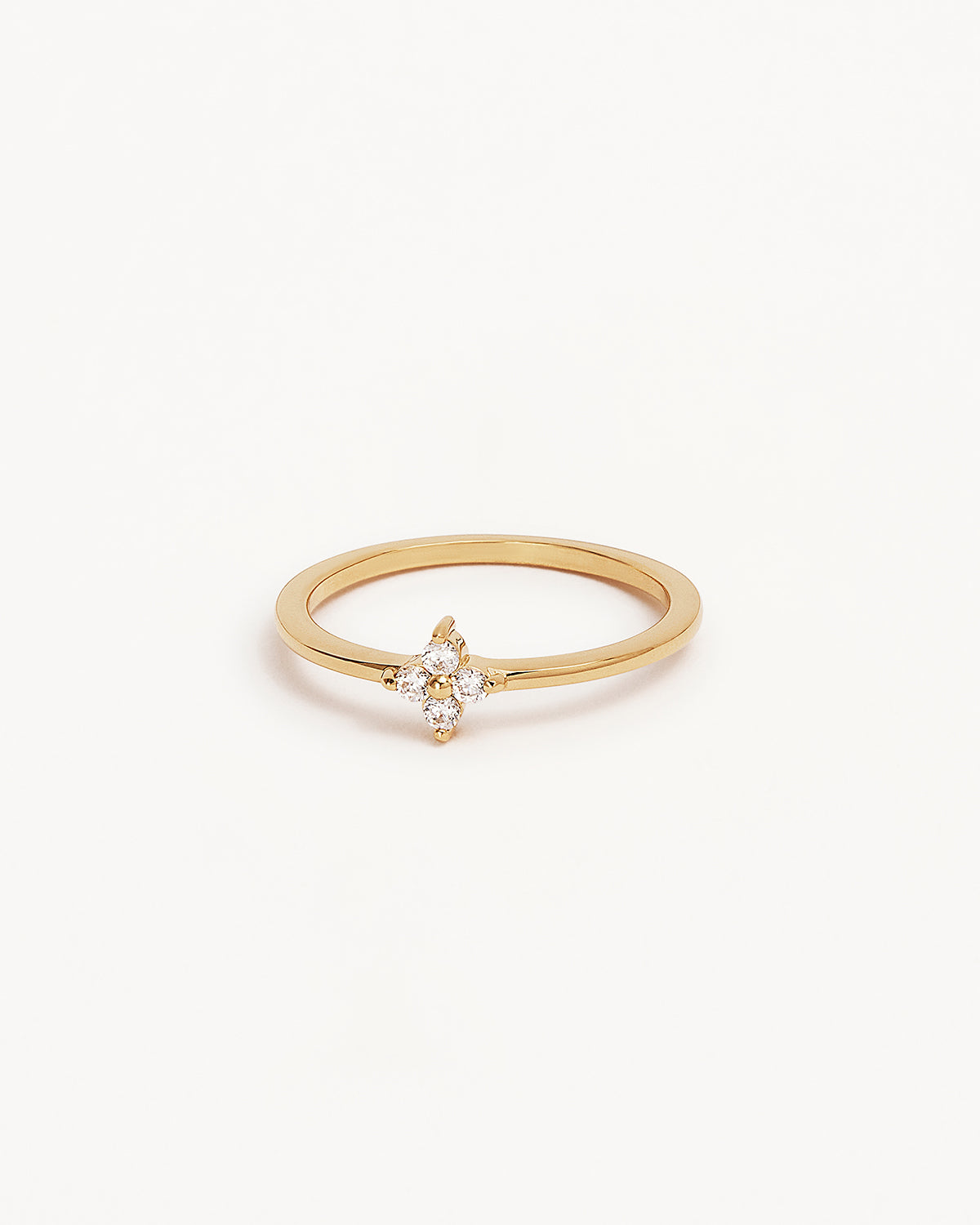 18K Gold Vermeil Crystal Bloom Ring for Women - Elegant Floral Engagement & Wedding Band - Perfect for Bridal, Anniversary & Special Occasions