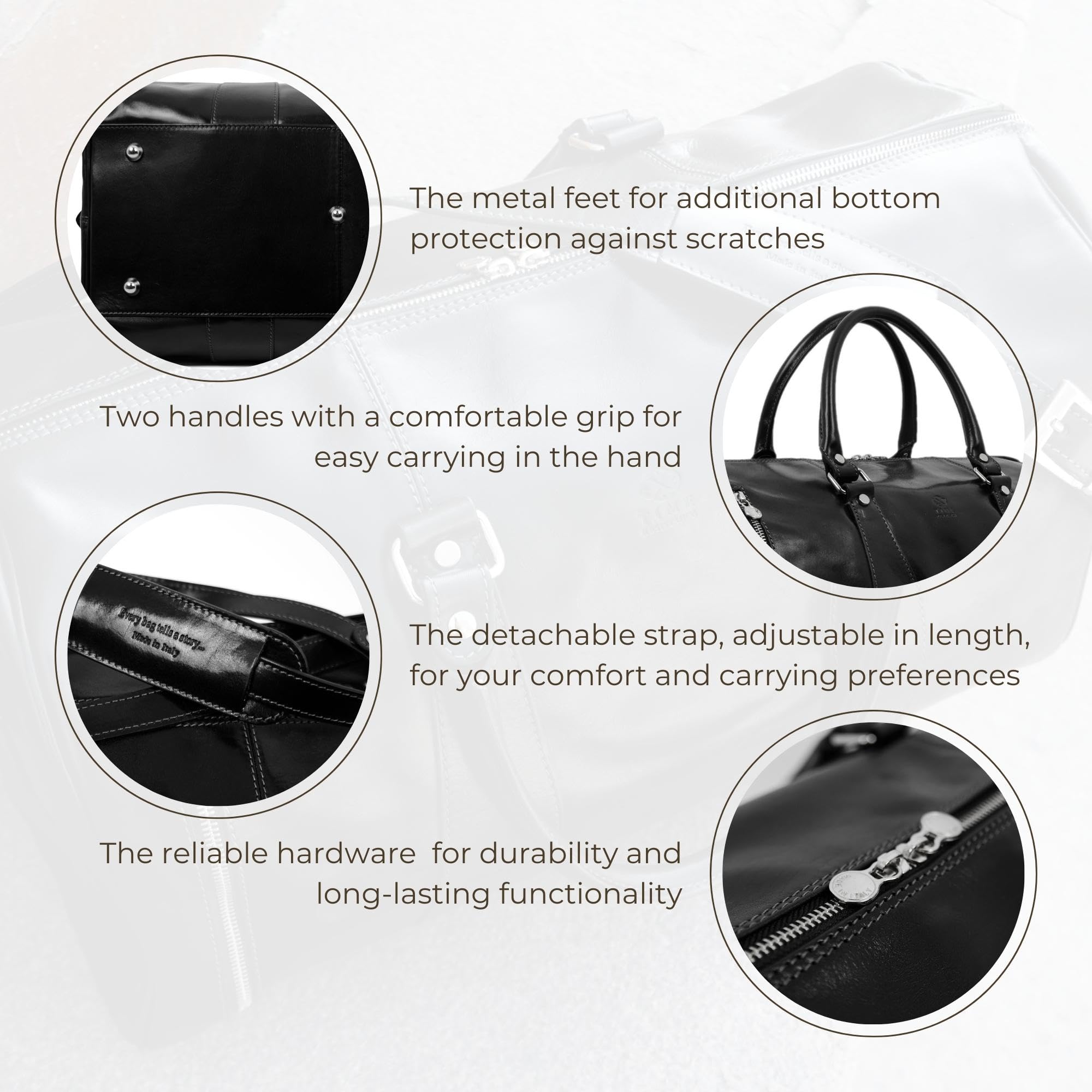 Durable Leather Duffel Bag for Travel & Gym - Weekend Essentials