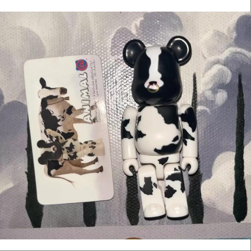 Bearbrick Series 12 ANIMAL Dairy Cow 100% Collectible Vinyl Art Toy - Perfect for Display, Gift Giving, and Anime Fans Collection