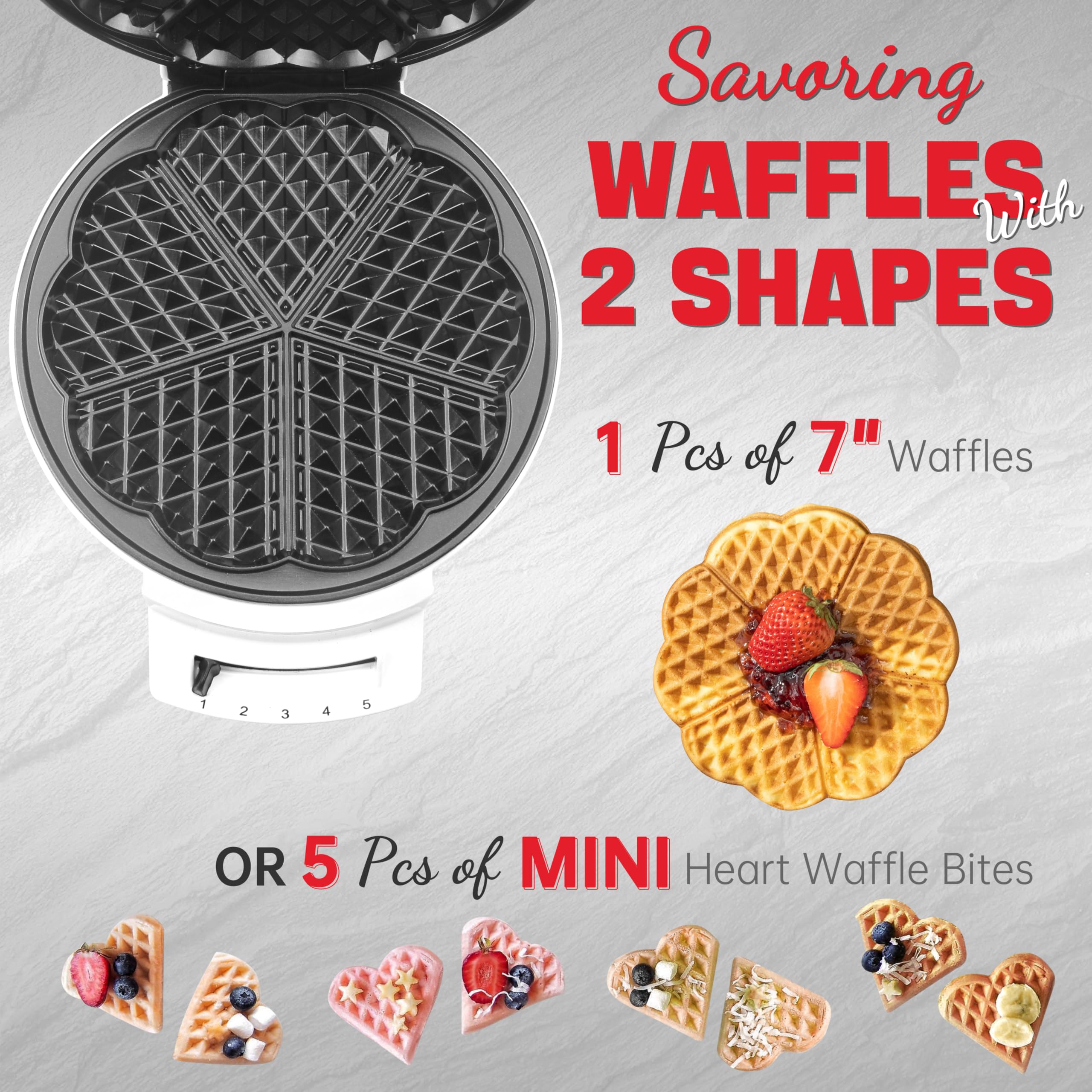 Mini Heart Shaped Waffle Maker - 7