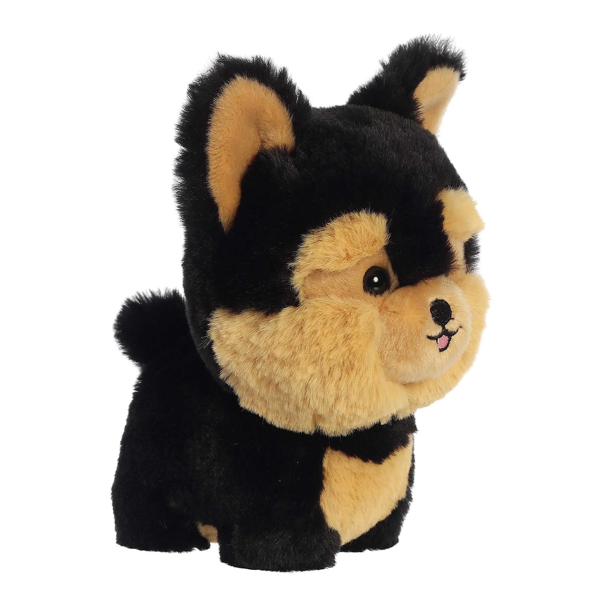 Aurora® Playful Teddy Pets™ Yorkie Stuffed Animal - Soft Plush Toy Dog with Unique Design, 6.5 Inch Black Stuffed Animal for Kids - Perfect for Cuddling, Gift Giving, and Nursery Decor