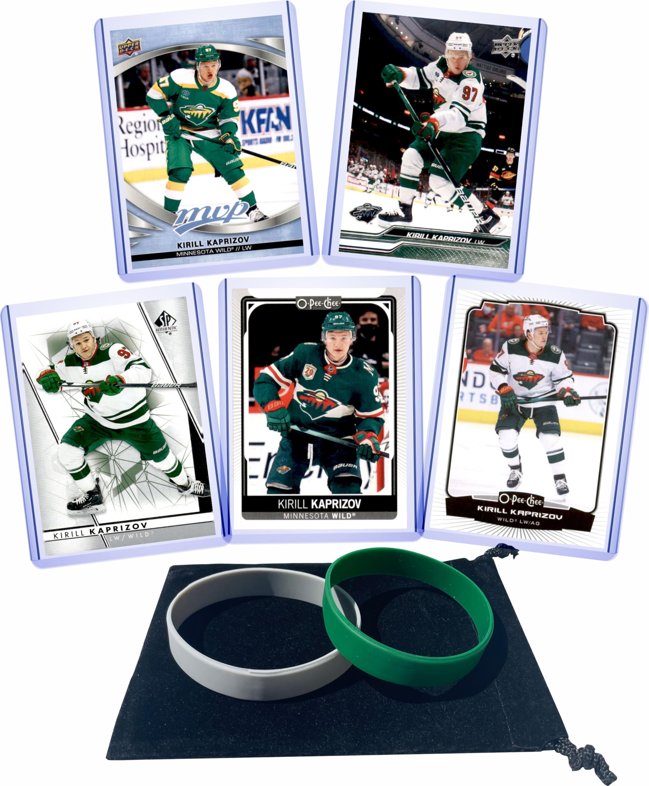 Kirill Kaprizov Minnesota Wild Hockey Cards (5-Pack) - Collectible NHL Trading Cards for Fans & Gift Ideas - Perfect for Sports Memorabilia Collections & Hockey Enthusiasts