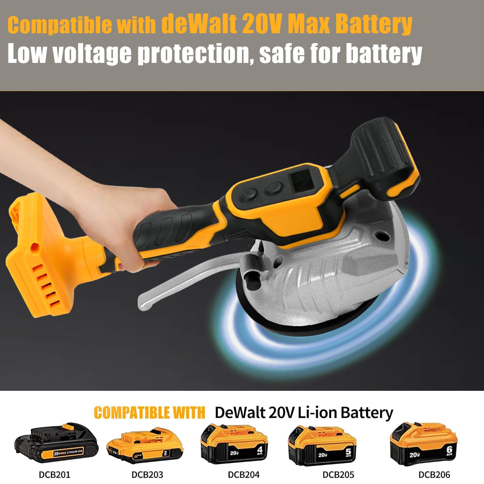 DeWalt 20V Max Cordless Tile Vibration Leveling Machine - 8 Adjustable Speeds with Digital Display, Suction Cup & Lock Design - Perfect for Floor & Wall Tile Installation (Tool Only) - Ideal for DIY Home Renovation & Professional Tiling Projects