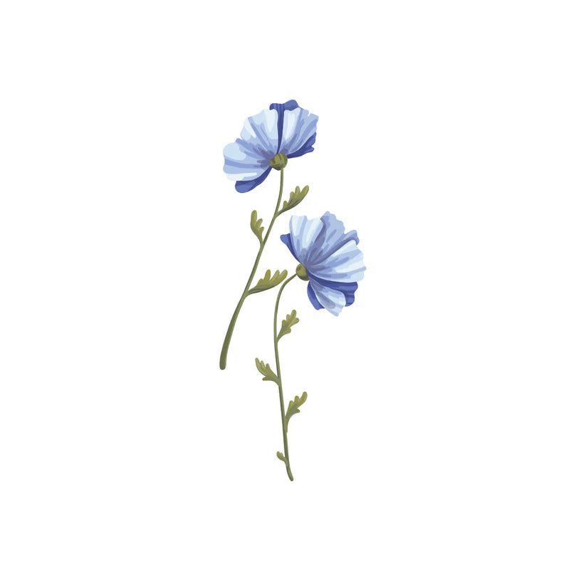 Disposable Paper Cocktail Napkins 16 Pack - Blue Daffodil Design | Premium Party Napkins for Drinks, Weddings & Events | Eco-Friendly Paper Beverage Napkins for Home Bars, Restaurants & Celebrations