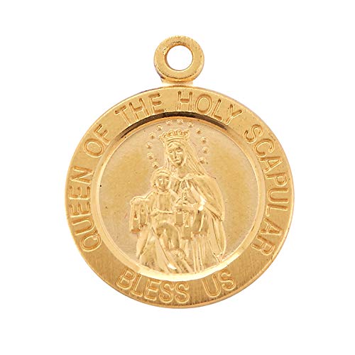 Holy Scapular Medal - Gold Over Sterling Silver - for Religious Devotion