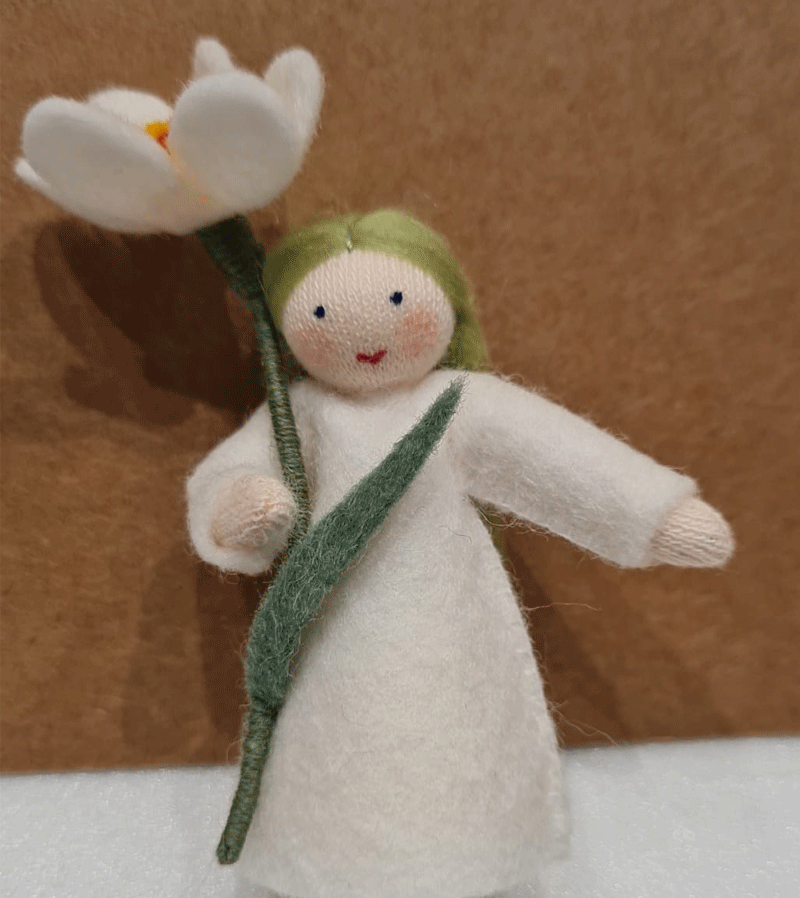 Handmade Waldorf Felt Doll - Light Skin Narcissus Inspired Toy for Kids | Perfect for Imaginative Play, Waldorf Education & Nursery Decor