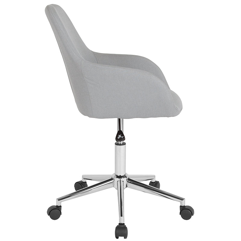 FLASH Cortana Ergonomic Mid Back Office Chair - Black Fabric Mesh for Home & Workspace - Comfortable Desk Chair for Long Hours Sitting & Productivity