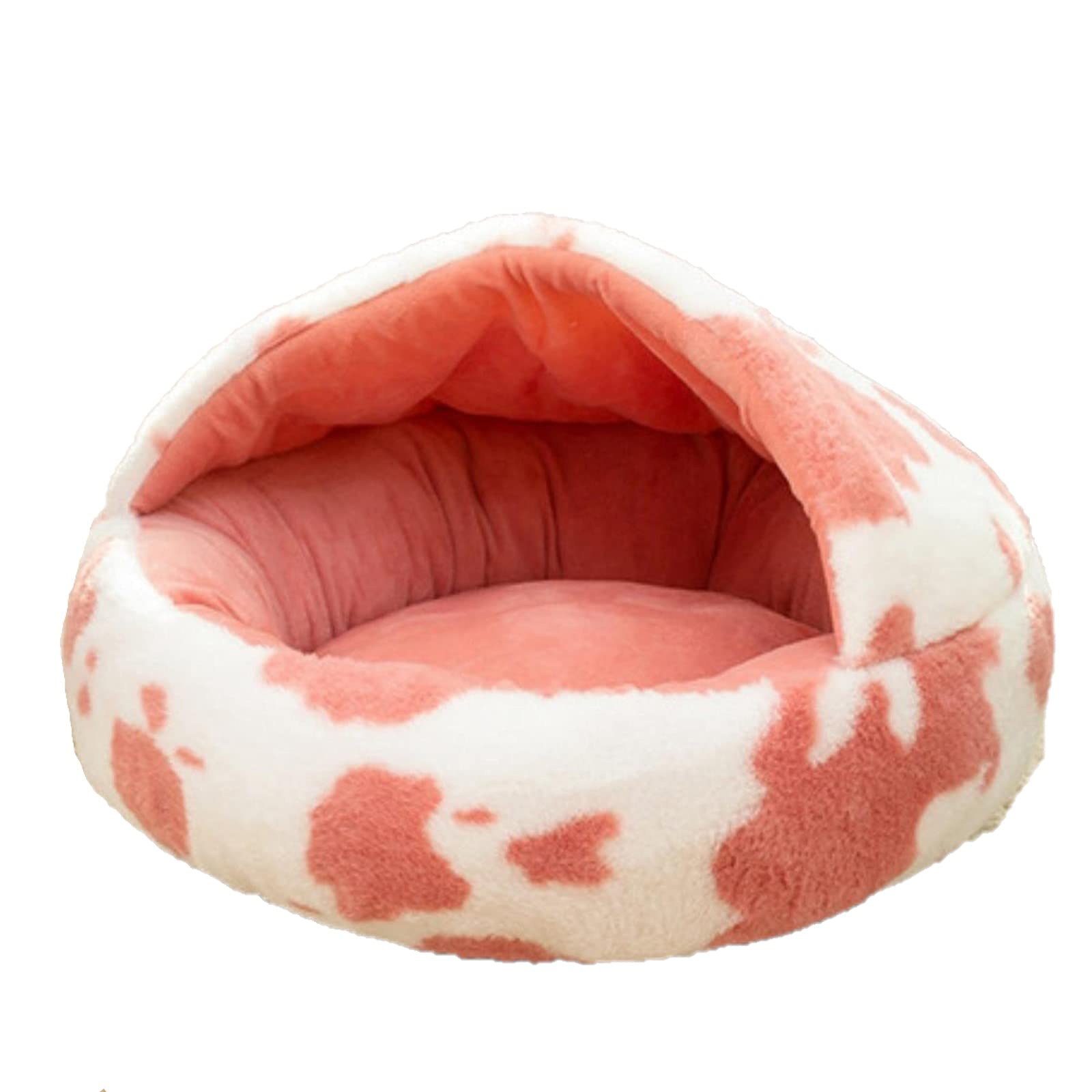 Madezz Super Soft Plush Cat & Dog Bed - Cozy Donut-Shaped Pet Cave Tent with Self-Warming Cushion for Small to Medium Pets | Perfect for Indoor Napping, Cuddling & Stress Relief