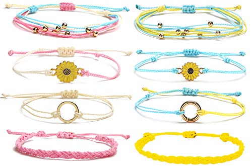 Handmade Adjustable Braided Rope Bracelets for Women - Boho Summer Anklets & Jewelry Gifts for Teen Girls, Waterproof & Stylish - Perfect for Beach, Festival, and Everyday Wear