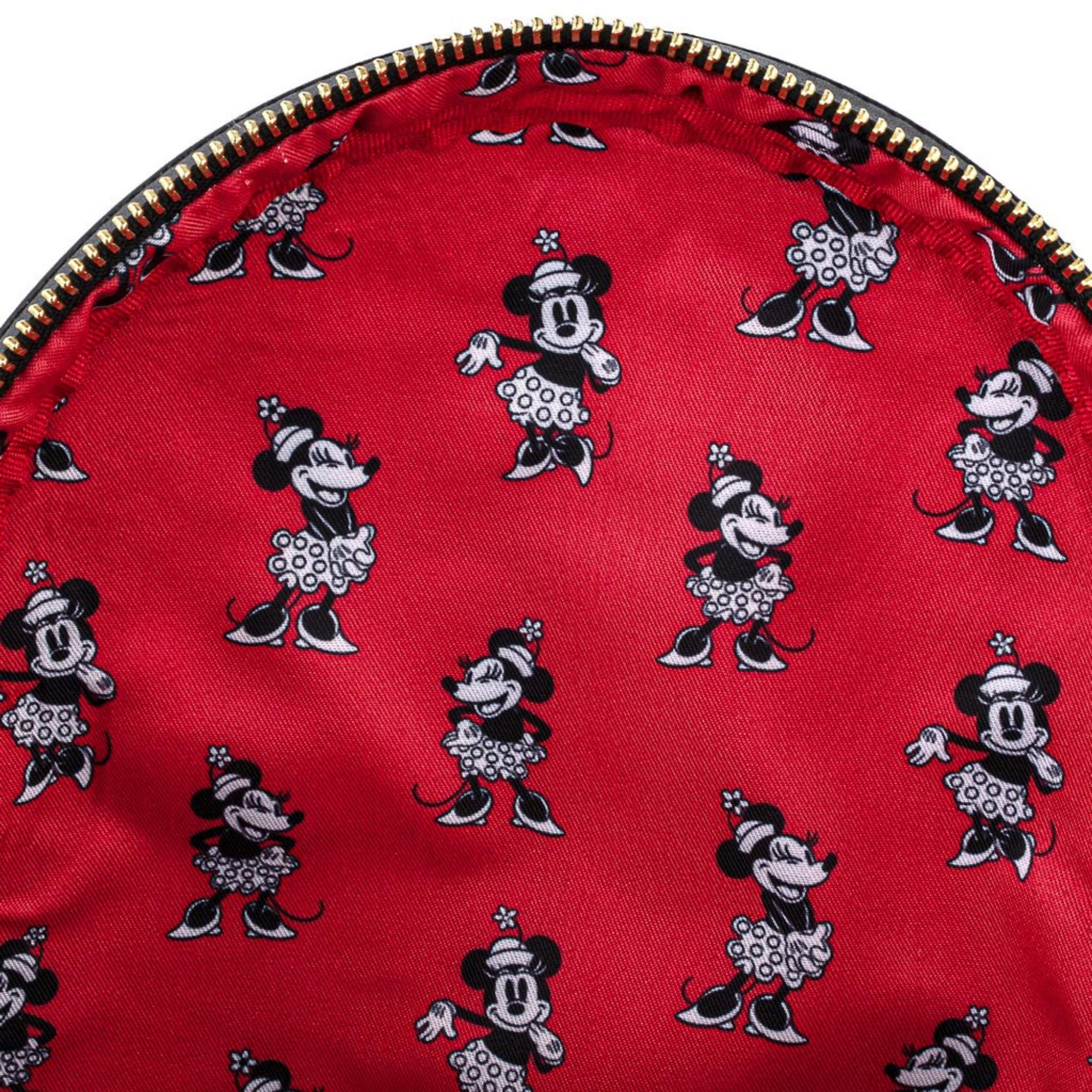 Disney Minnie Mouse Black & White Polka Dot Mini Shoulder Bag with Removable Waist Purse, 8.44