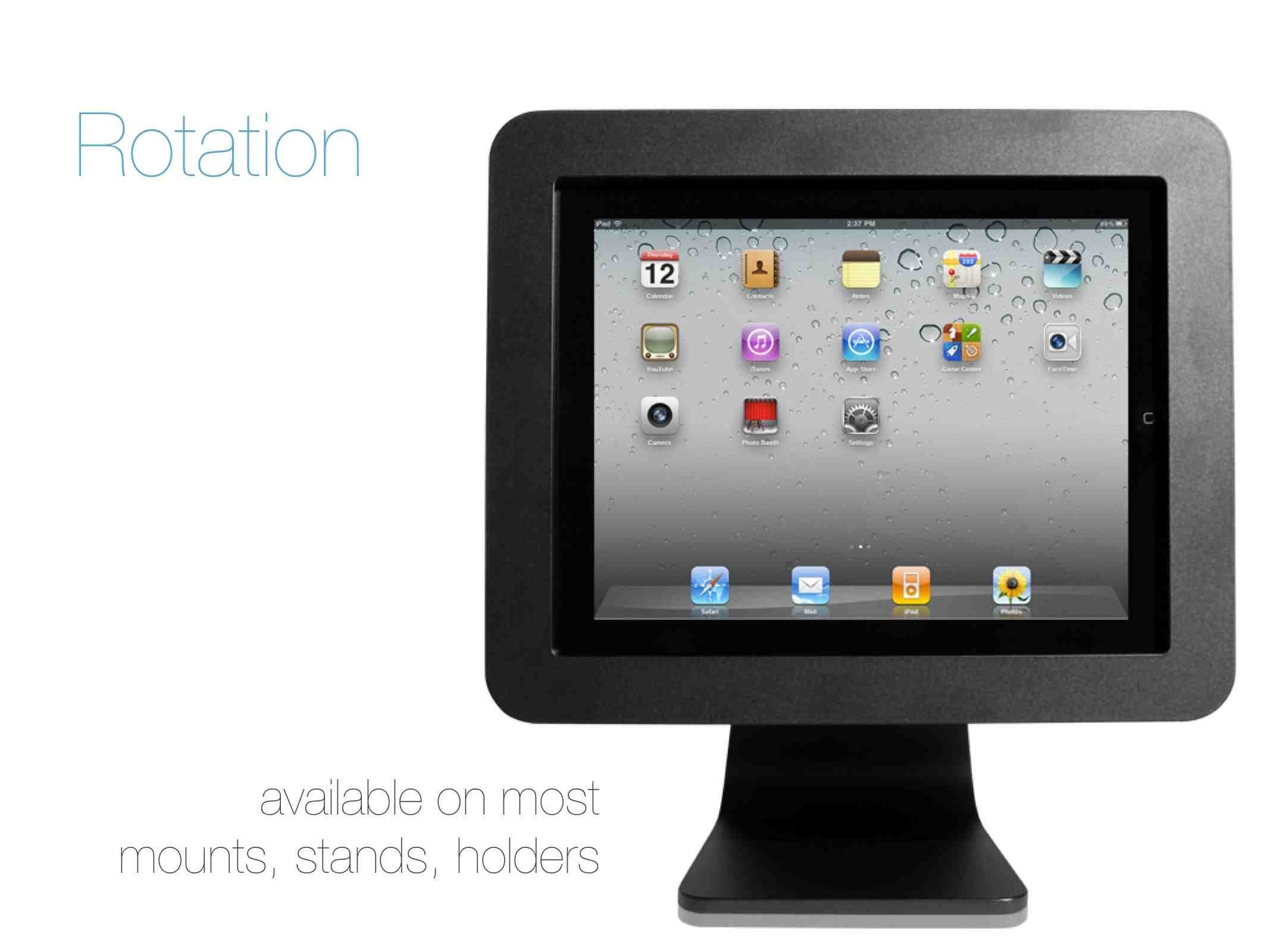 Maclocks iPad Security Enclosure - Countertop Interactive Unit for iPad & iPad Air (Black) | Secure Display for Retail, Restaurants & Public Spaces | AIO-B Model