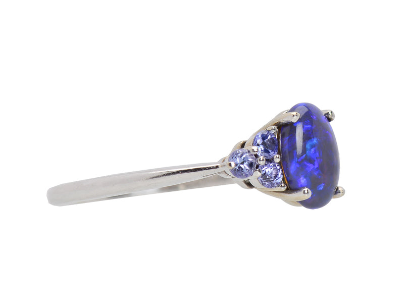 Vintage Black Opal Tanzanite Ring - 925 Sterling Silver Handmade Jewelry for Women, Elegant Gemstone Engagement & Wedding Band | Perfect for Anniversary Gifts, Date Night & Special Occasions