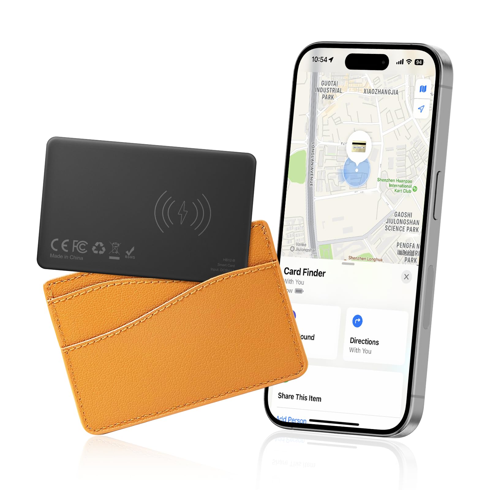 VINGNUT Smart Wallet Tracker Card - Wireless Rechargeable Bluetooth Tracker for Apple Find My (iOS) | Slim GPS Locator for Wallets, Phones, Passports & Luggage | Perfect for Travel, Business & Everyday Use