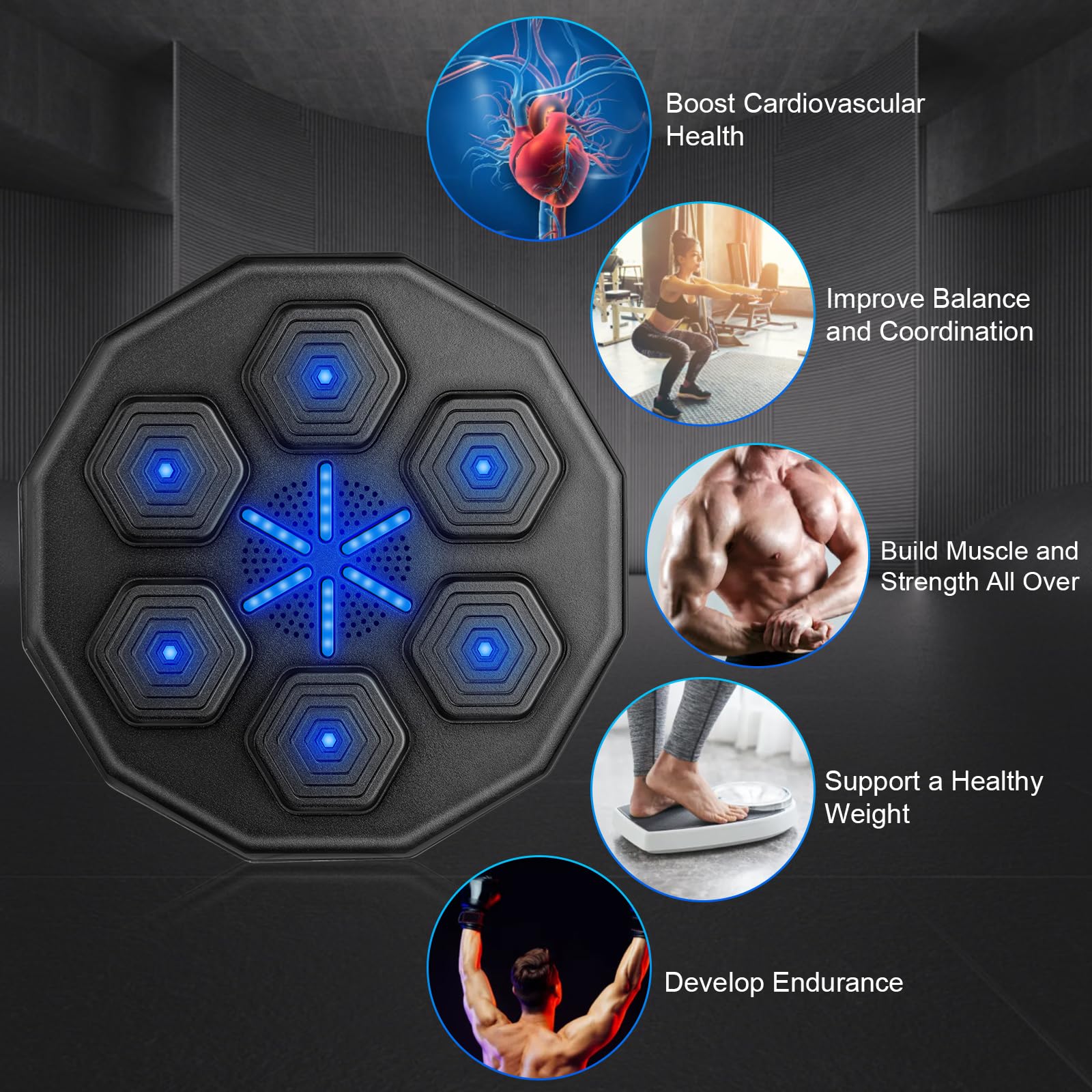 2025 Upgraded 2.0 Smart Bluetooth Music Boxing Machine - Wall Mounted Home Exercise Equipment with Parent-Child Game Mode | Perfect for Home Gym, Cardio Workouts & Family Fitness Activities