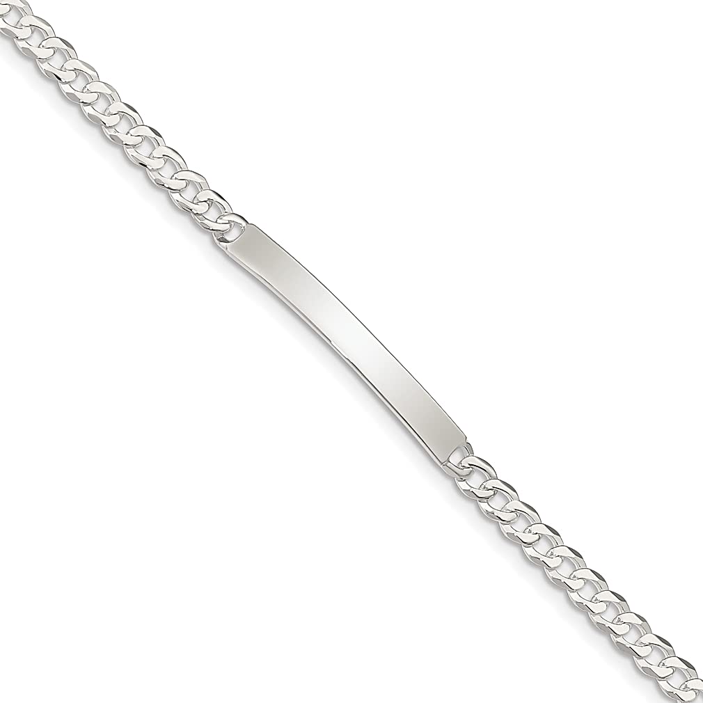 925 Sterling Silver Curb Link ID Bracelet for Women - 8.5 Inch Adjustable Fine Jewelry Gift for Her - Perfect for Everyday Wear, Anniversary & Birthday Presents