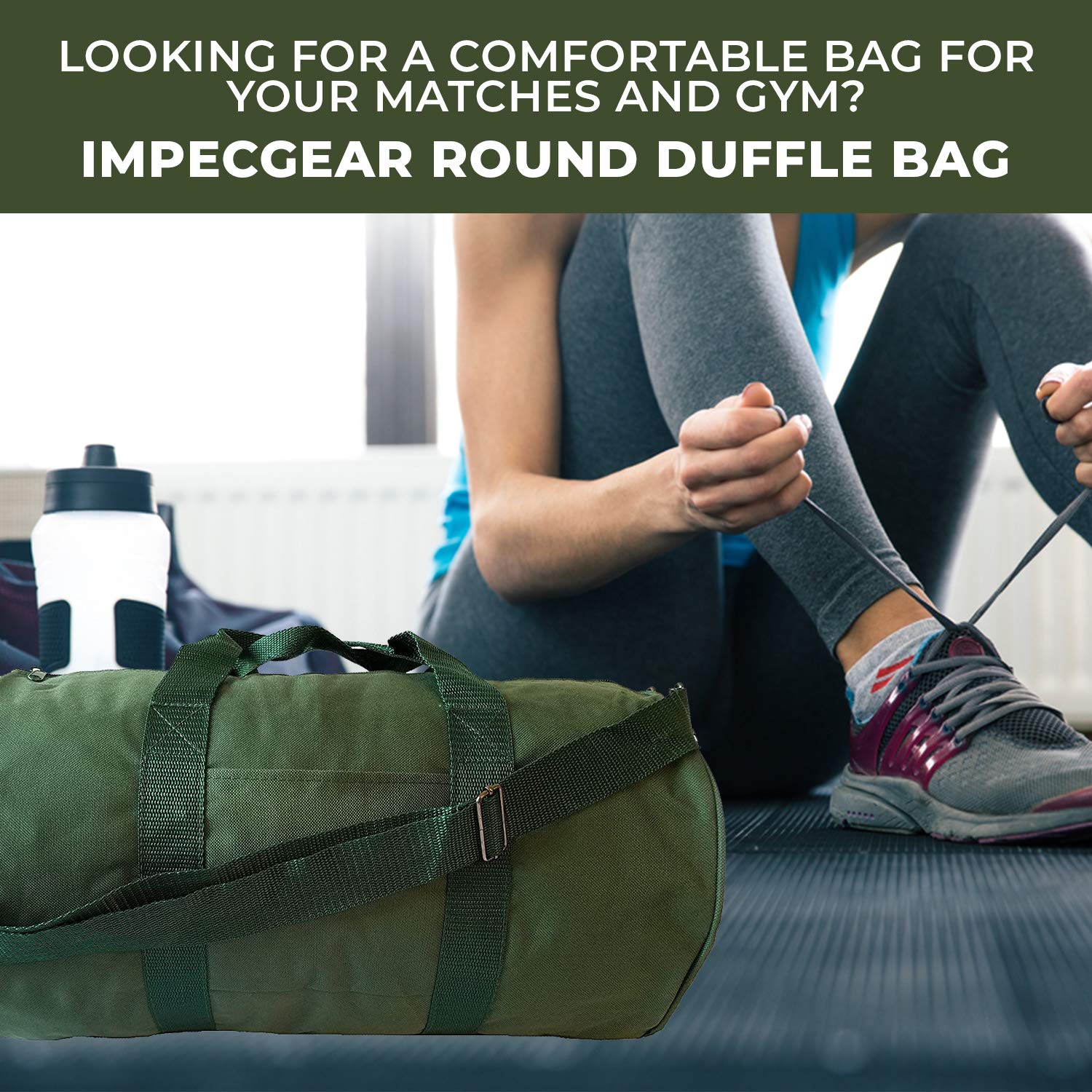 ImpecGear Round Duffel Bag for Team Sports Equipment - Waterproof Travel Gym Bag with Shoulder Strap - Perfect for Soccer, Basketball, Yoga & Workout Gear Storage - Great for Travel, Gym, Sports Practice & Weekend Getaways