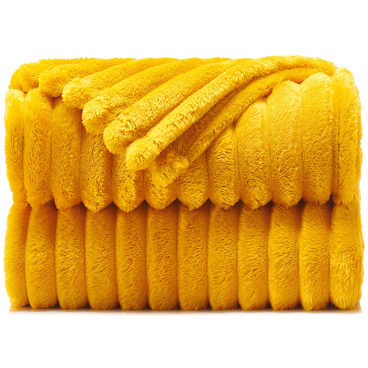 Soft & Cozy Yellow Flannel Fleece Throw Blanket 50