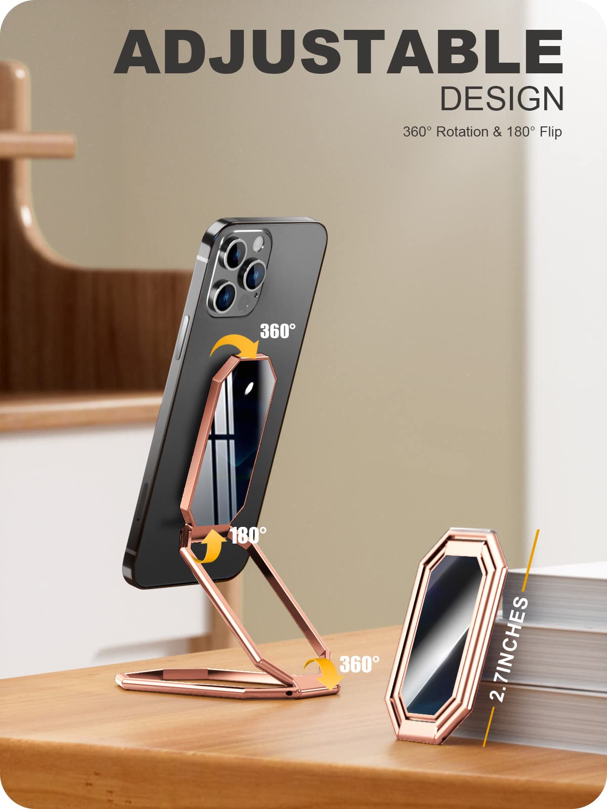 Magnetic Phone Ring Holder & Kickstand - Universal Finger Grip for iPhone, Samsung, and All Smartphones - Perfect for Hands-Free Viewing, Desk Stand, and Secure Grip While Traveling