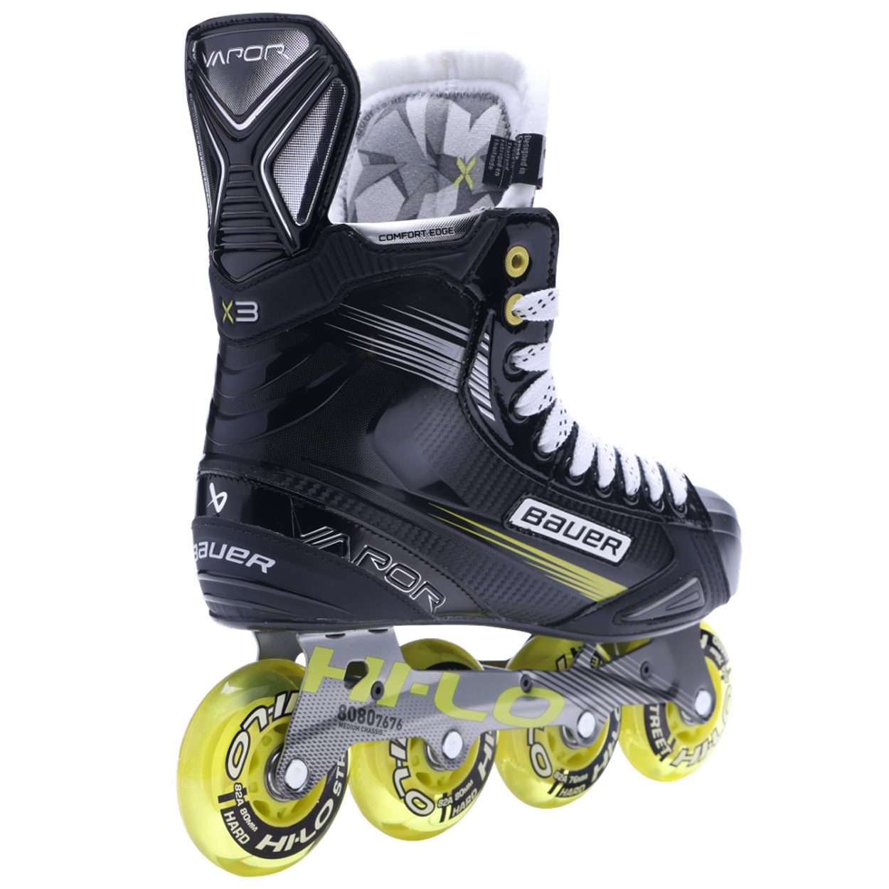 Bauer Vapor X3 Junior Roller Hockey Skates - Lightweight & Durable for Youth Hockey Players - Perfect for Street & Rink Hockey Games