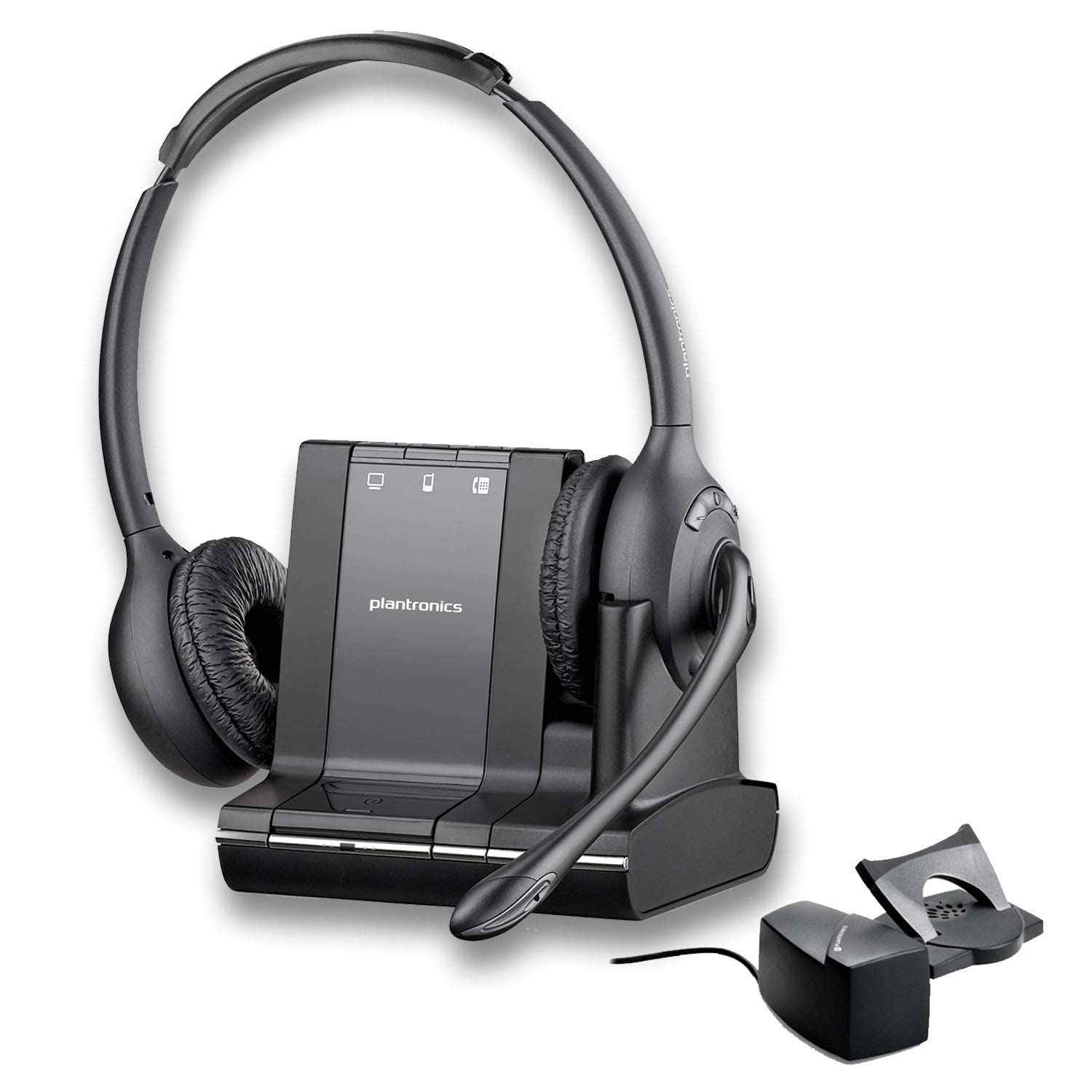 Plantronics Savi W720 Wireless Headset System - Multi-Device Bluetooth Headset with HL10 Handset Lifter for Office, Call Center & Remote Work
