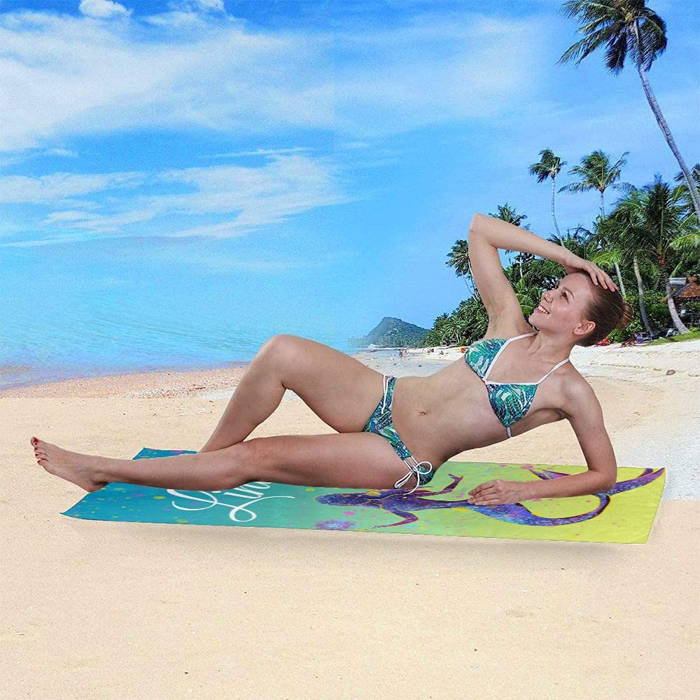 BUY JOY Personalized Mermaid Beach Towel for Women & Girls - Large 30×60 Inch Quick Dry Bath & Pool Towel with Custom Name - Perfect for Beach Vacations, Swimming Pools, and Summer Outings