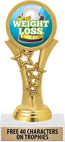 5.5 Inch Weight Loss Achievement Trophy - Gold Starbeam Award for Fitness Goals & Milestones | Perfect for Gym Challenges, Diet Success Rewards & Health Transformation Celebrations