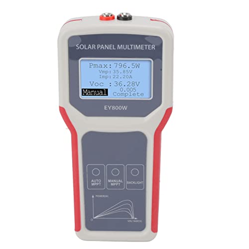 Solar Panel Tester with Ultra Clear LCD Display - Photovoltaic Panel Multimeter, MPPT Tester for Voltage & Circuit Troubleshooting | Perfect for Solar System Maintenance, RV & Off-Grid Power Monitoring