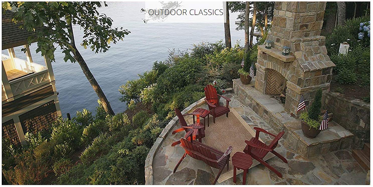 Gertmenian 22352 5x8 Outdoor Patio Rug - Luxury Triple Border Black Brown Carpet for Porch, Deck & Garden - Waterproof & Durable for All Weather Use