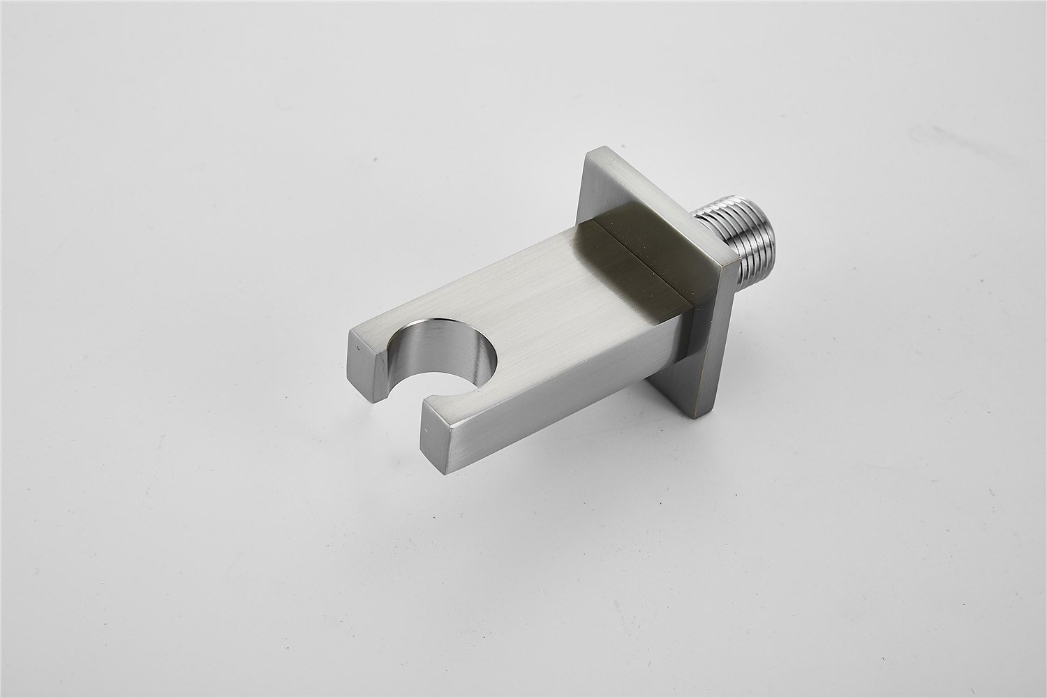 Brushed Nickel Shower Wand Holder Wall Mount - Adjustable Handheld Shower Head Bracket with Hose Connector | Universal Shower System Faucet Set for Bathroom & Spa Relaxation