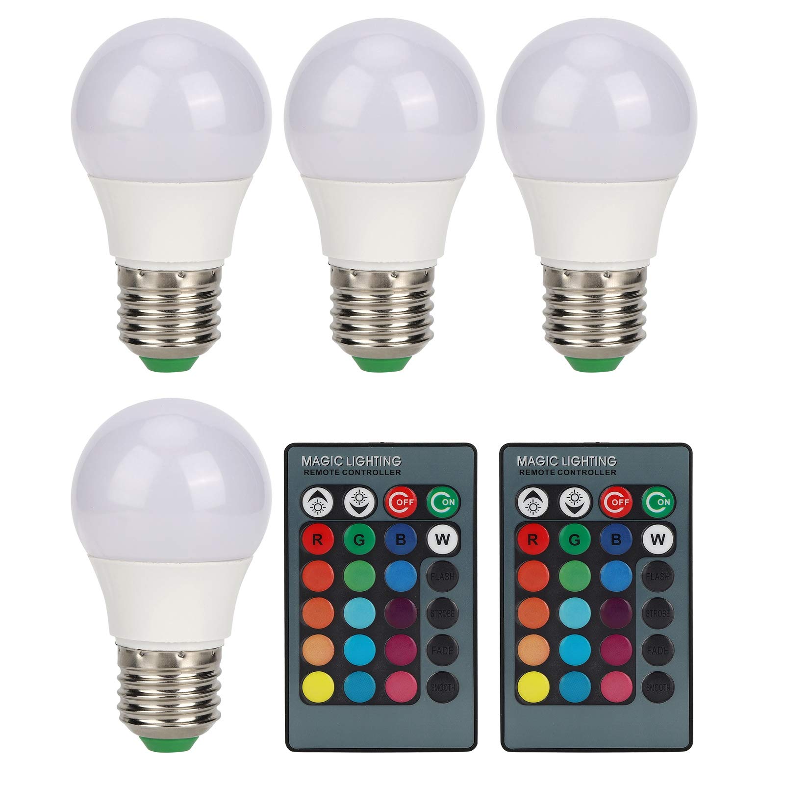 01 Colorful LED Bulb Lamp - 3W RGB Smart Light Bulb with 2 Remote Controls, Durable & Energy Efficient for Home, Bar, Restaurant, Party Decor and Mood Lighting