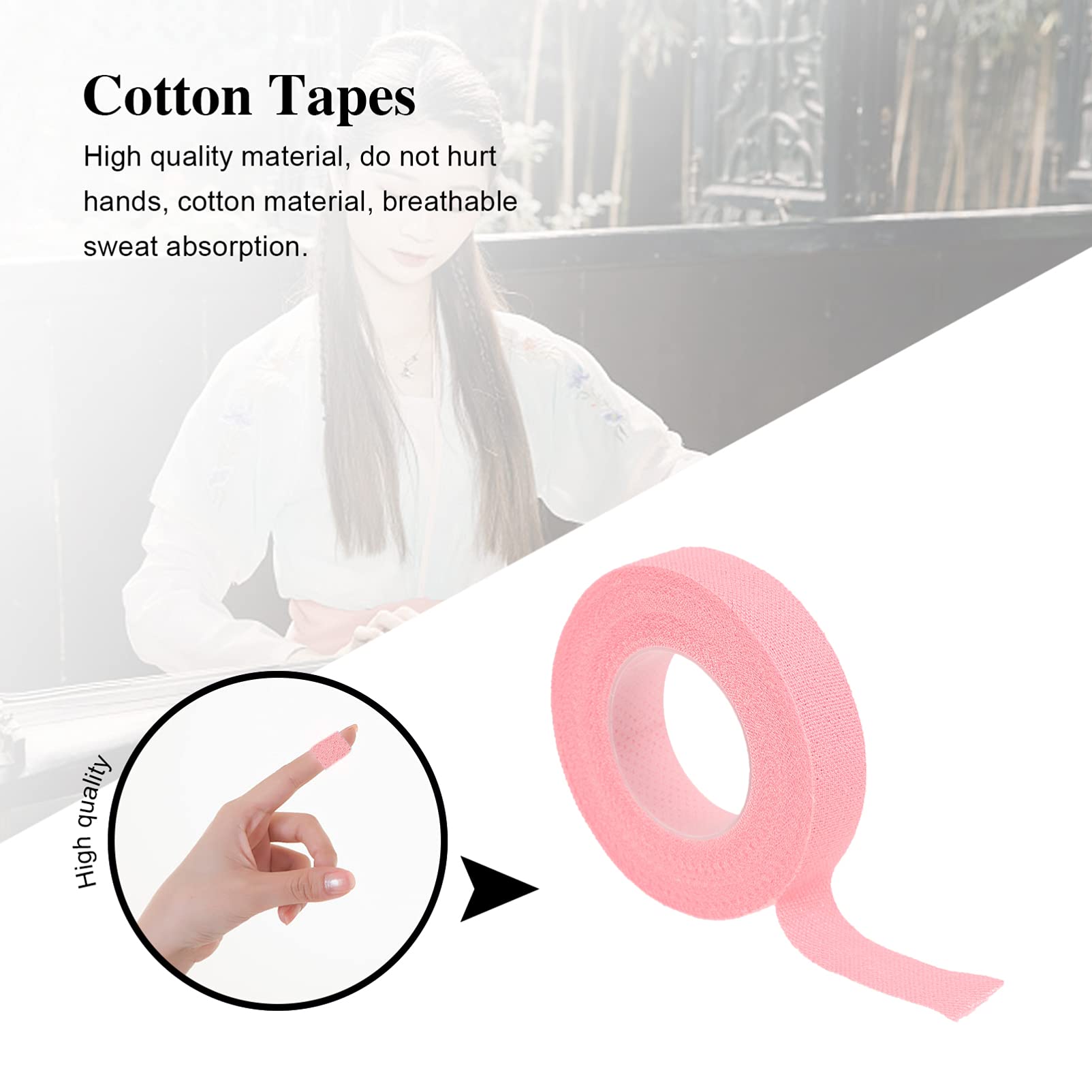 HEALLILY 10 Rolls Guitar Finger Tape - Self-Adhesive Cotton Nail Protector Tape for Guitar, Guzheng, and String Instruments - Perfect for Practice, Performances, and Finger Protection
