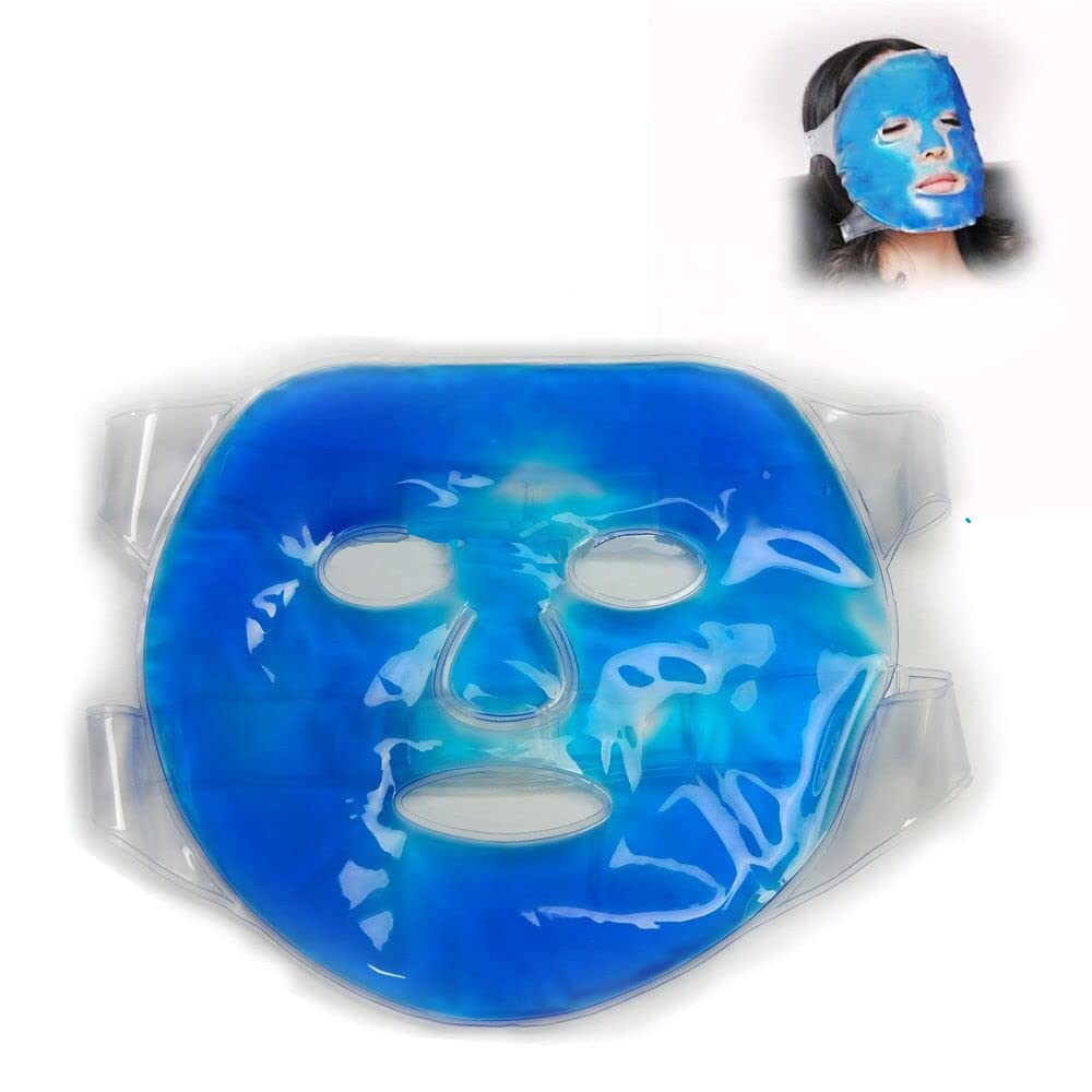 Cooling Gel Face Mask with Strap - Reusable Relaxing Eye Sleep Pad for Migraine Relief, Beauty & Health Care - Suitable for All Skin Types | Home Use, Spa, Travel & Self-Care Relaxation (1 Piece)