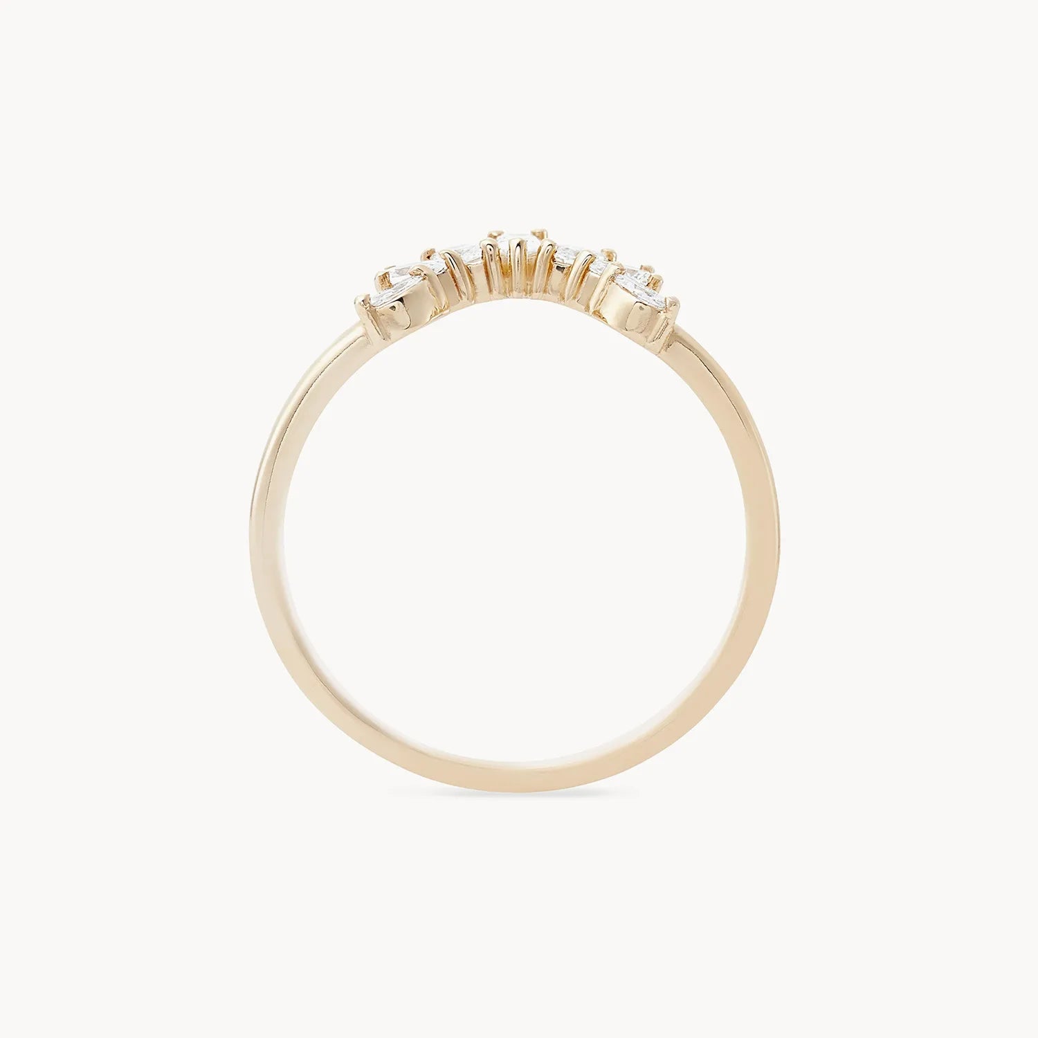 14K Yellow Gold & White Diamond Ablaze Band Ring - Elegant Wedding, Engagement, or Anniversary Jewelry for Women