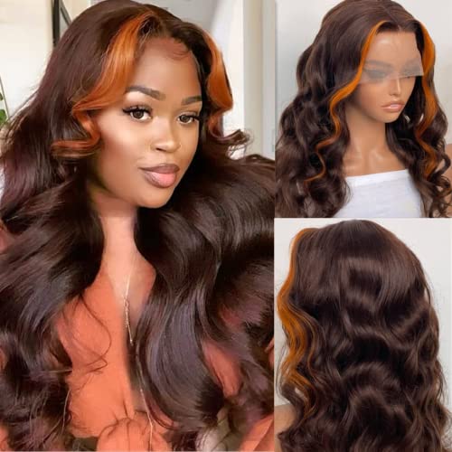 4/Ginger Skunk Stripe 13x4 Wig
