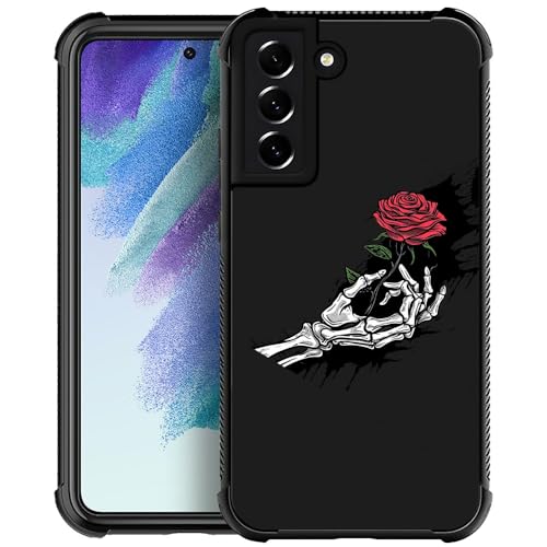 Skull Hand Holding Rose