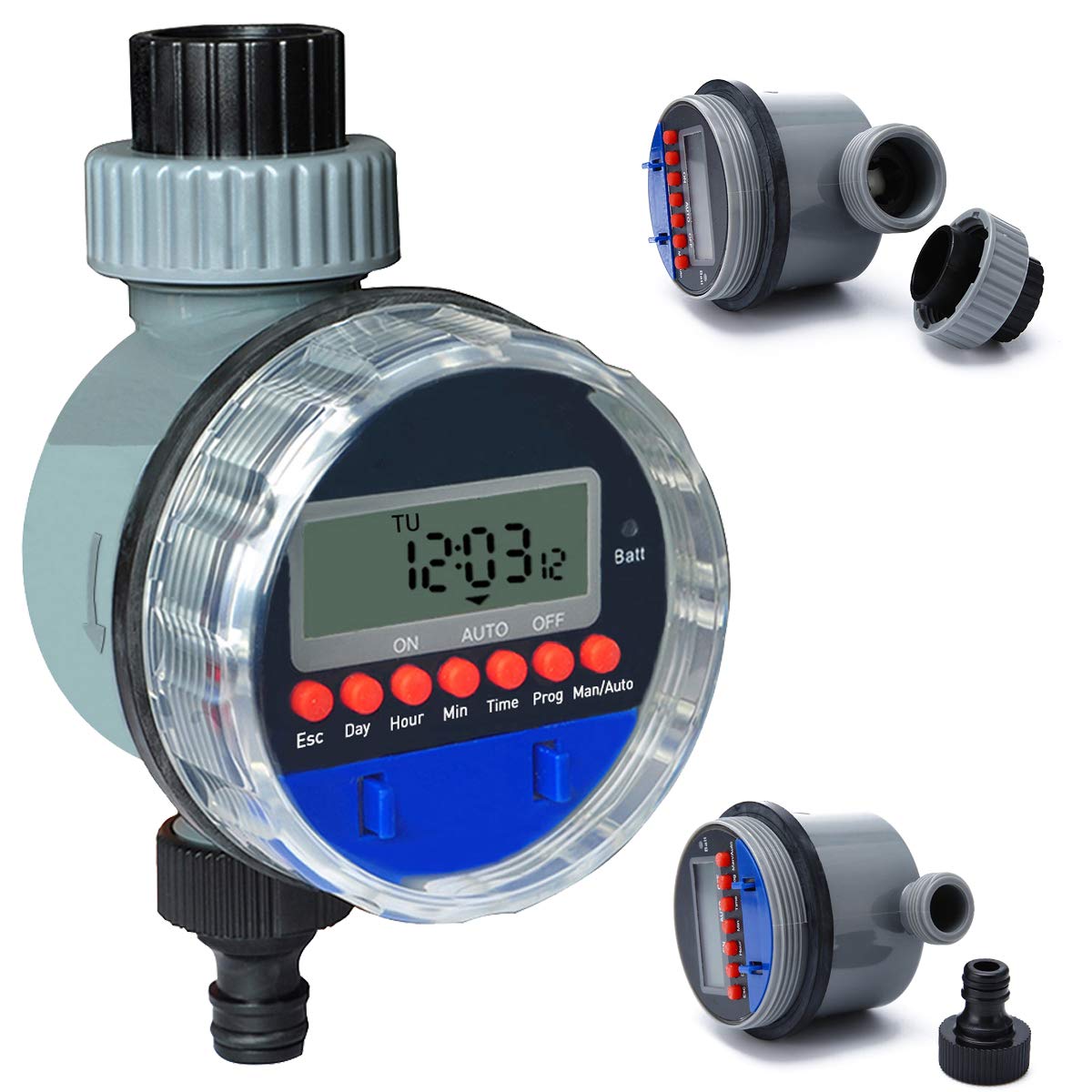 Kumiy Digital Hose End Timer - Programmable Garden Lawn Sprinkler Controller with Electronic Ball Valve - Battery Operated for Efficient Watering | Perfect for Home Gardens, Lawns & Outdoor Irrigation Systems