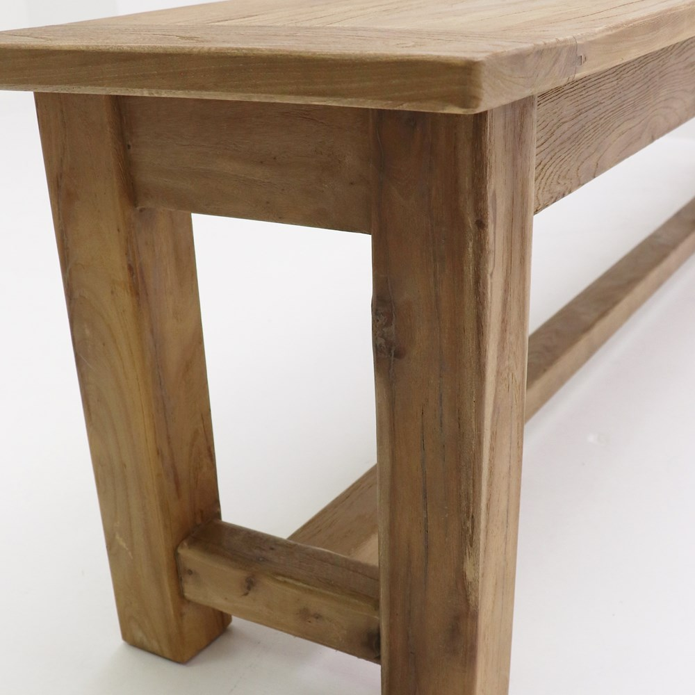 210cm Elm Bench Seat - Rustic Wooden Bench for Garden, Patio, or Entryway - Durable Outdoor & Indoor Seating Furniture