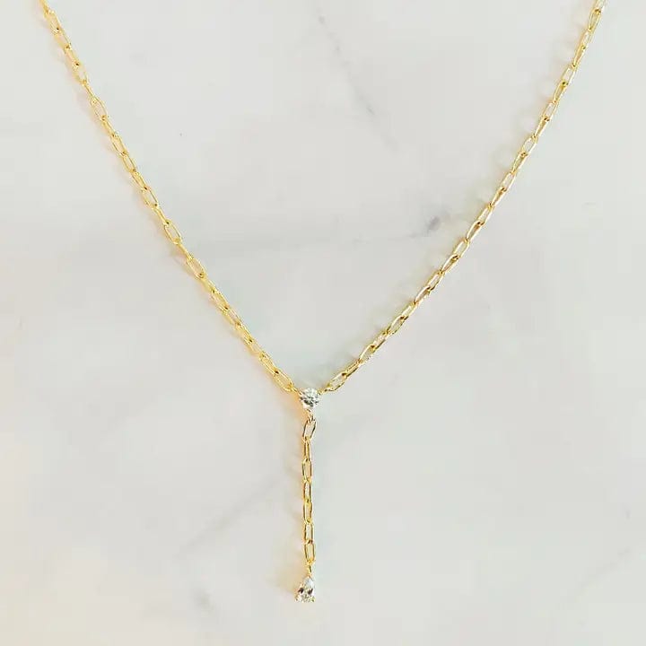 14K Gold Tear Drop Pendant Chain Necklace for Women - Elegant Layering Jewelry for Date Night & Special Occasions