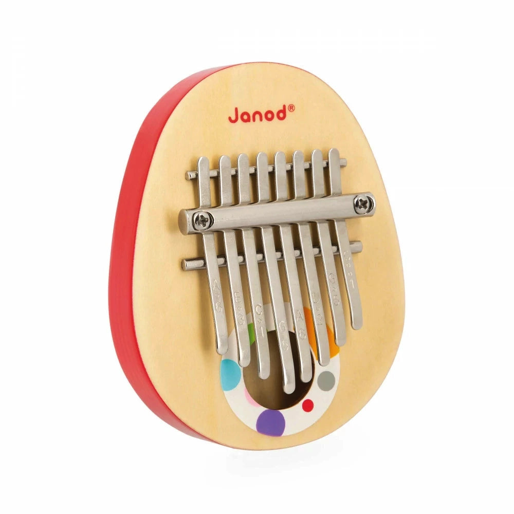 Janod Confetti Kalimba - 17-Note Wooden Thumb Piano with Colorful Design | Perfect for Kids & Adults, Music Therapy, Relaxation & Home Decor