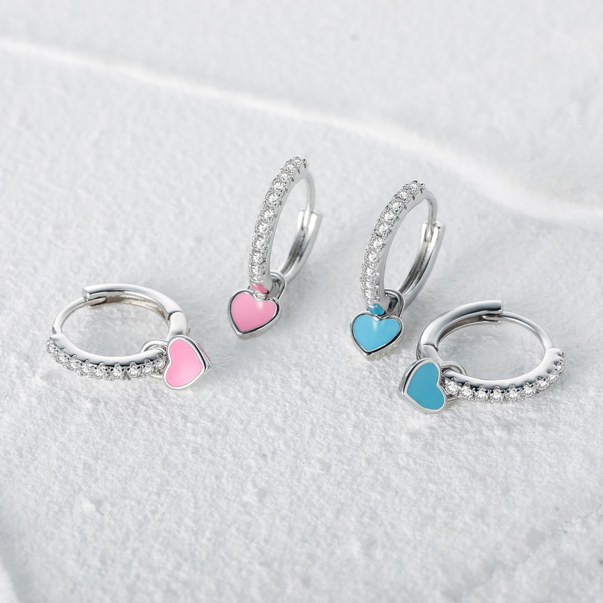 Colorful Enamel Heart Charm Drop Earrings for Women - Dainty Valentine's Day Gift, Date Night Jewelry, Bridesmaid Accessories