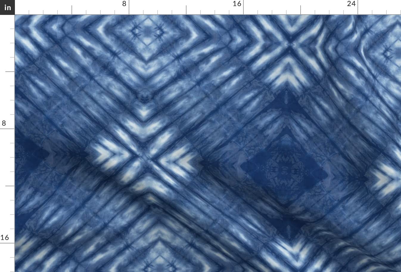 Shibori 25 Indigo Hand Tie Dye Japanese Pattern Printed on Soft Minky Fabric - Fat Quarter for Sewing Baby Blankets, Quilt Backing & Plush Toys - DIY Craft, Home Decor & Nursery Projects