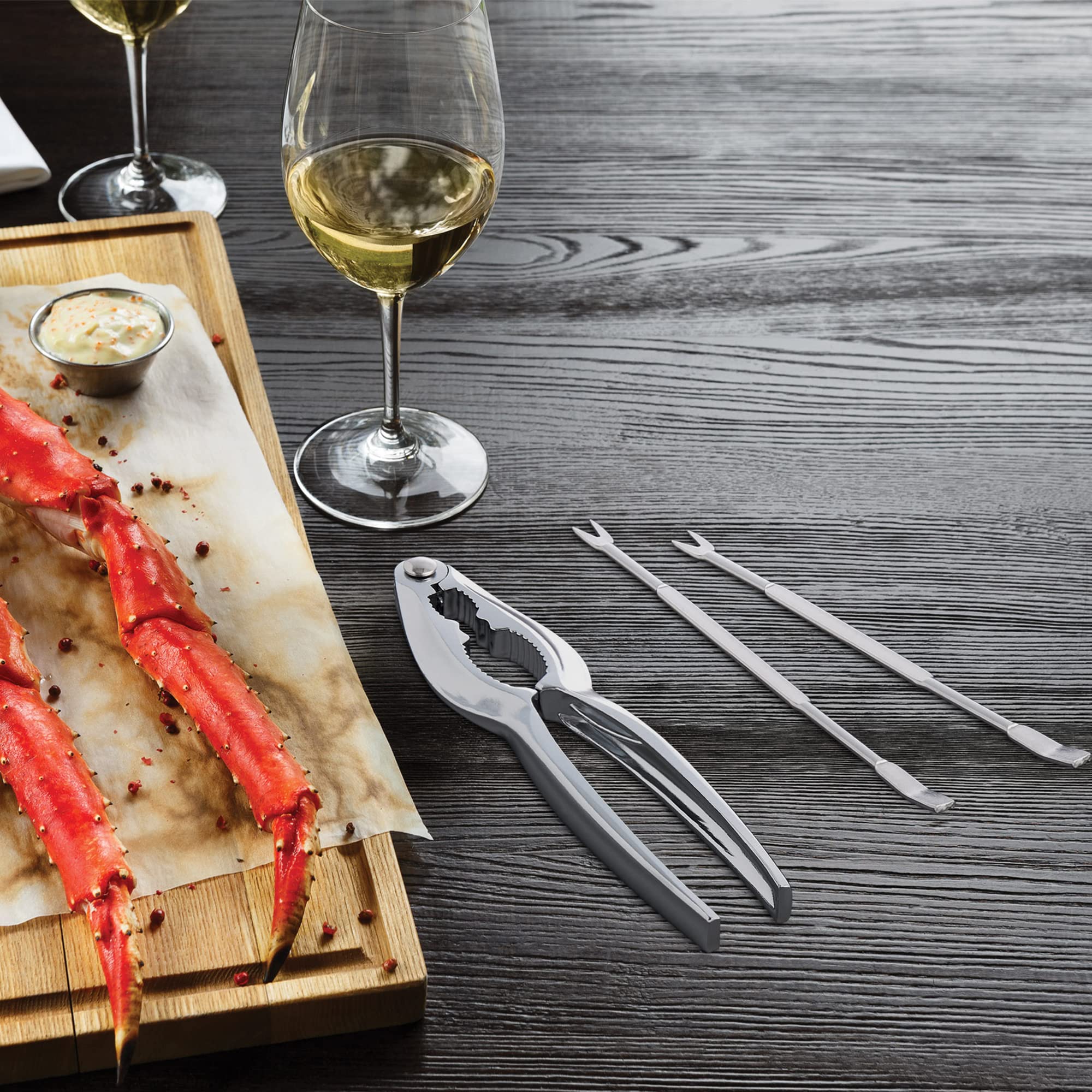Premium Stainless Steel Seafood Picks Set of 12 - Lobster Crab Shrimp Shell Crackers & Forks - Perfect for Seafood Boils, Clambakes & Dinner Parties