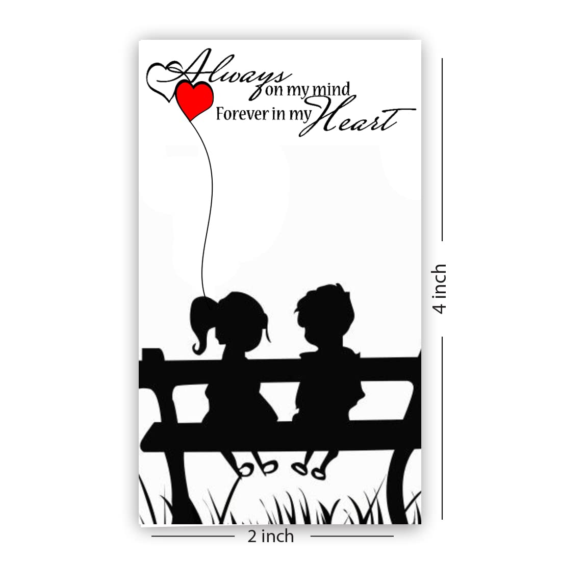 Waterproof Temporary Tattoos for Kids - Heart Design with 'Always on My Mind' Quote - Perfect for Birthdays, Parties & Family Events