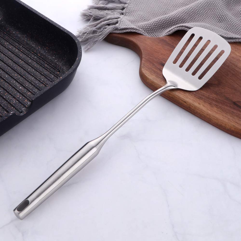 Premium Stainless Steel Slotted Turner & Wok Spatula - 3