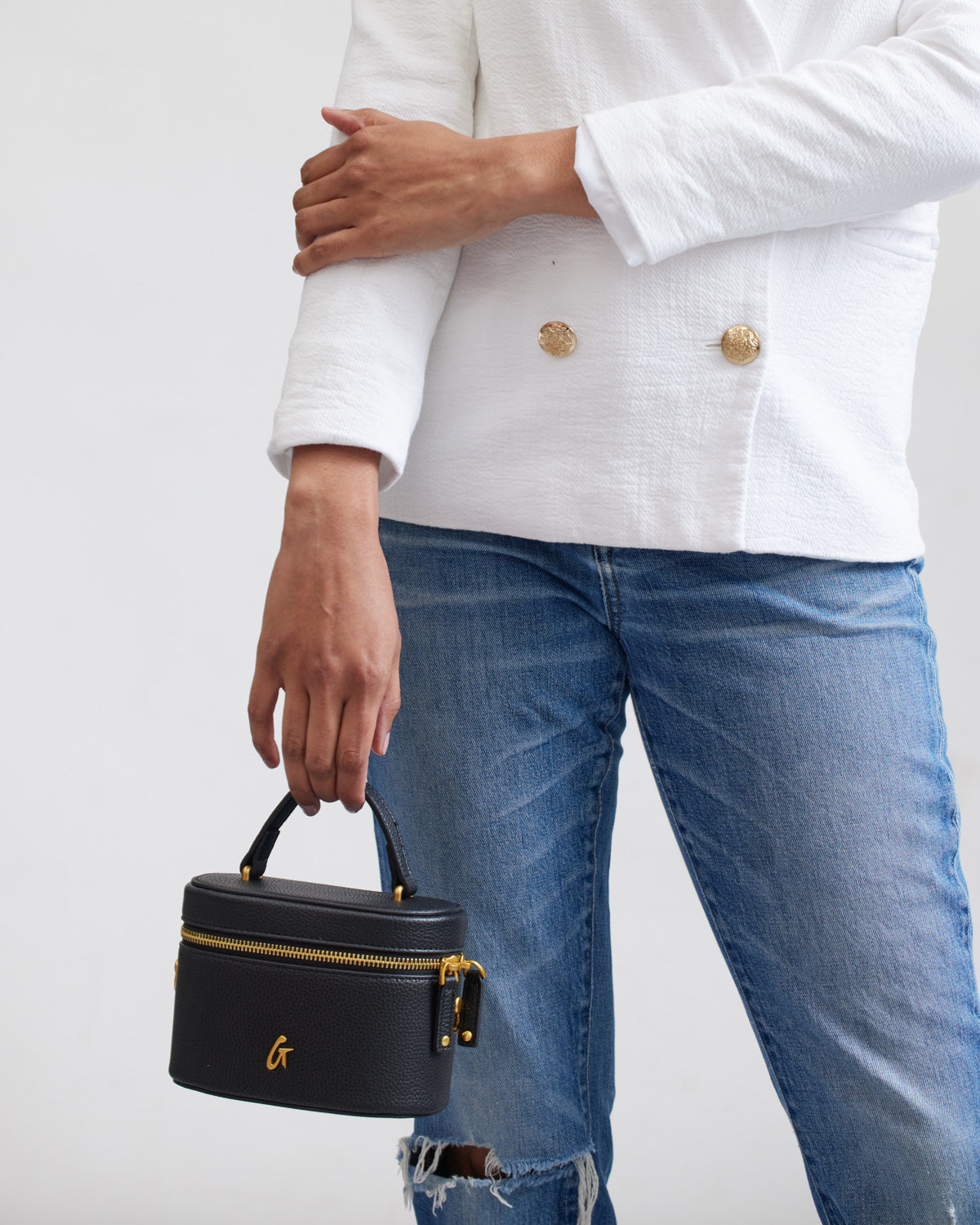 Mini Pebble Vanity Bag - Stylish & Compact Black Makeup Pouch for Travel, Gym & Everyday Essentials